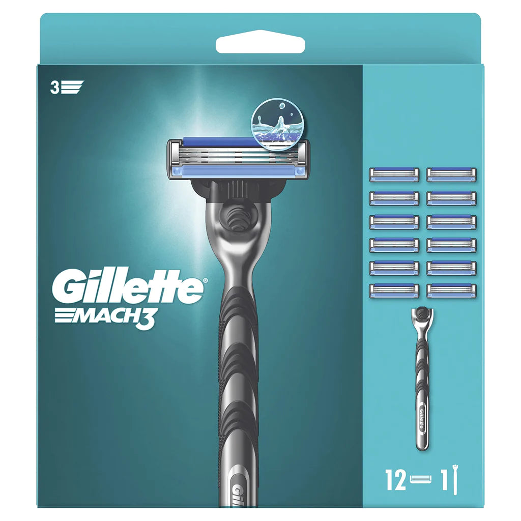 Gillette Mach 3 Razor With 12 Blades Image