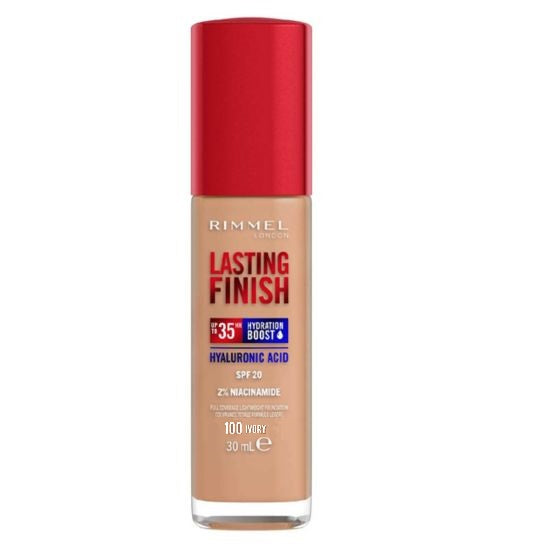 Rimmel Lasting Finish Hyaluronic Acid Foundation 30ml 100 Ivory Image