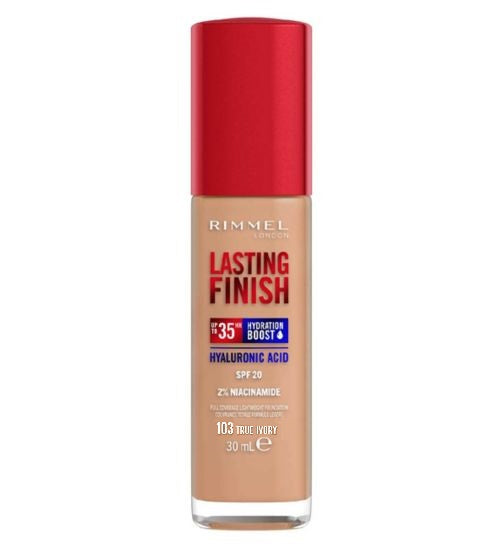 Rimmel Lasting Finish Hyaluronic Acid Foundation 30ml 103 True Ivory Image