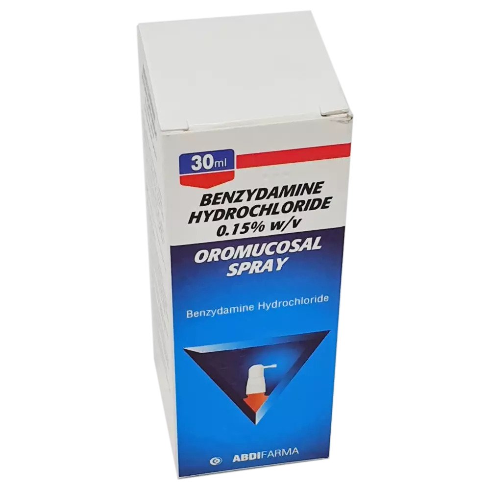 Benzydamine 0.15% Oromucosal Spray 30ml Image