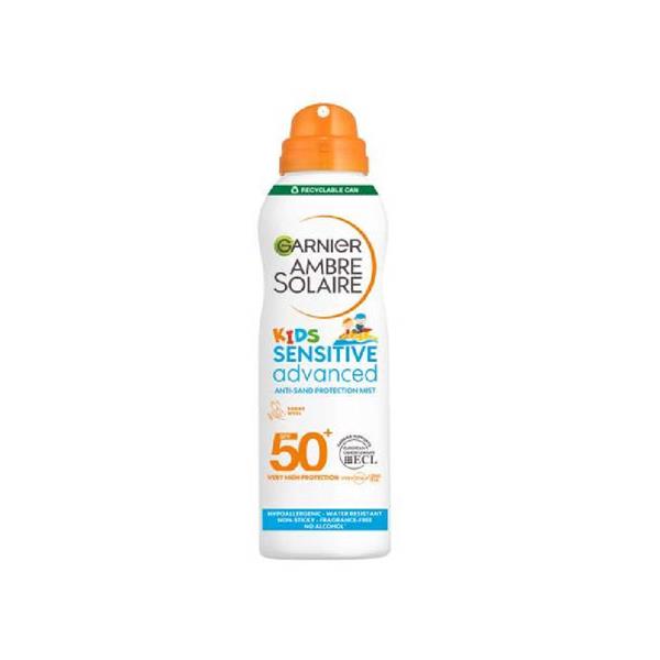 Garnier Ambre Solaire Kids Sensitive Hypoallergenic Anti-Sand Sun Cream Spray SPF 50 Image