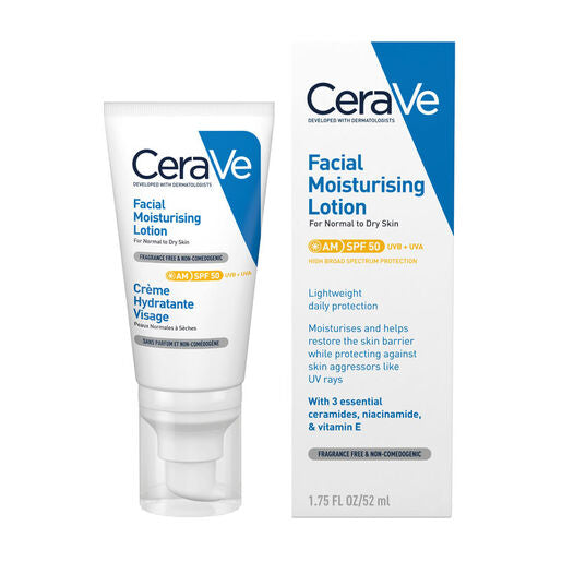 CeraVe PM Facial Moisturising Lotion SPF50 52ml Image