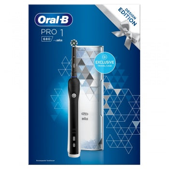 Oral B Pro 1 680 Toothbrush With Travel Case Black Image