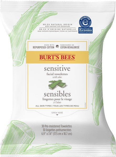 Burts Bees Sensitive Facial Towelettes (30)